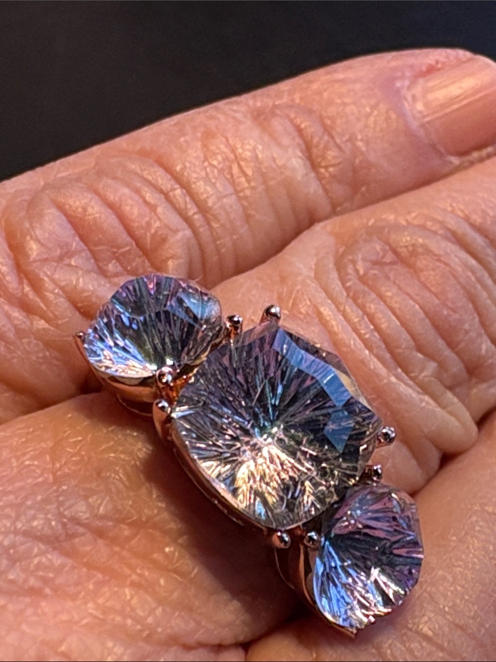 Kirks Folly Iridescent Triple-Stone Ring
